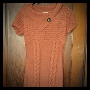 Pink Rose Burnt Orange Sweater Dress